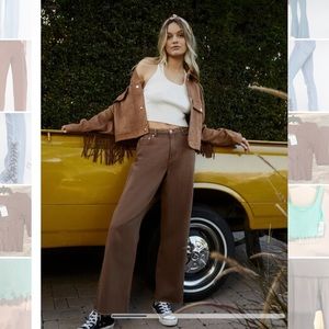 FOREVER 21 BROWN Loose Fit Relaxed Leg Denim Jeans SIZE 28